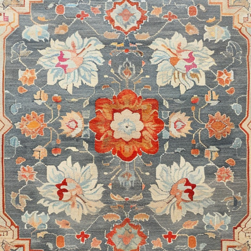 Serenity Bloom Hand Knotted Area Rug