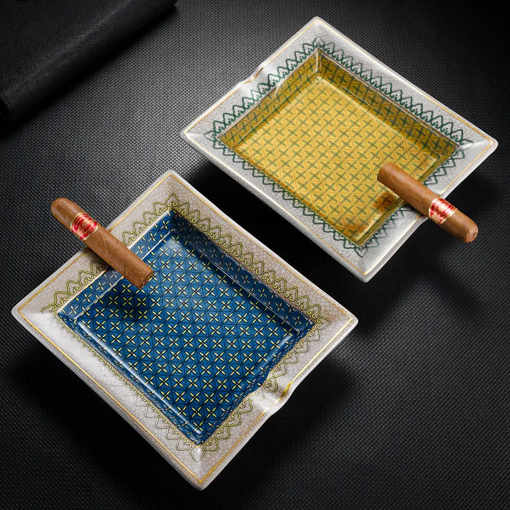 Color-Glaze Ceramic Cigar Ashtray