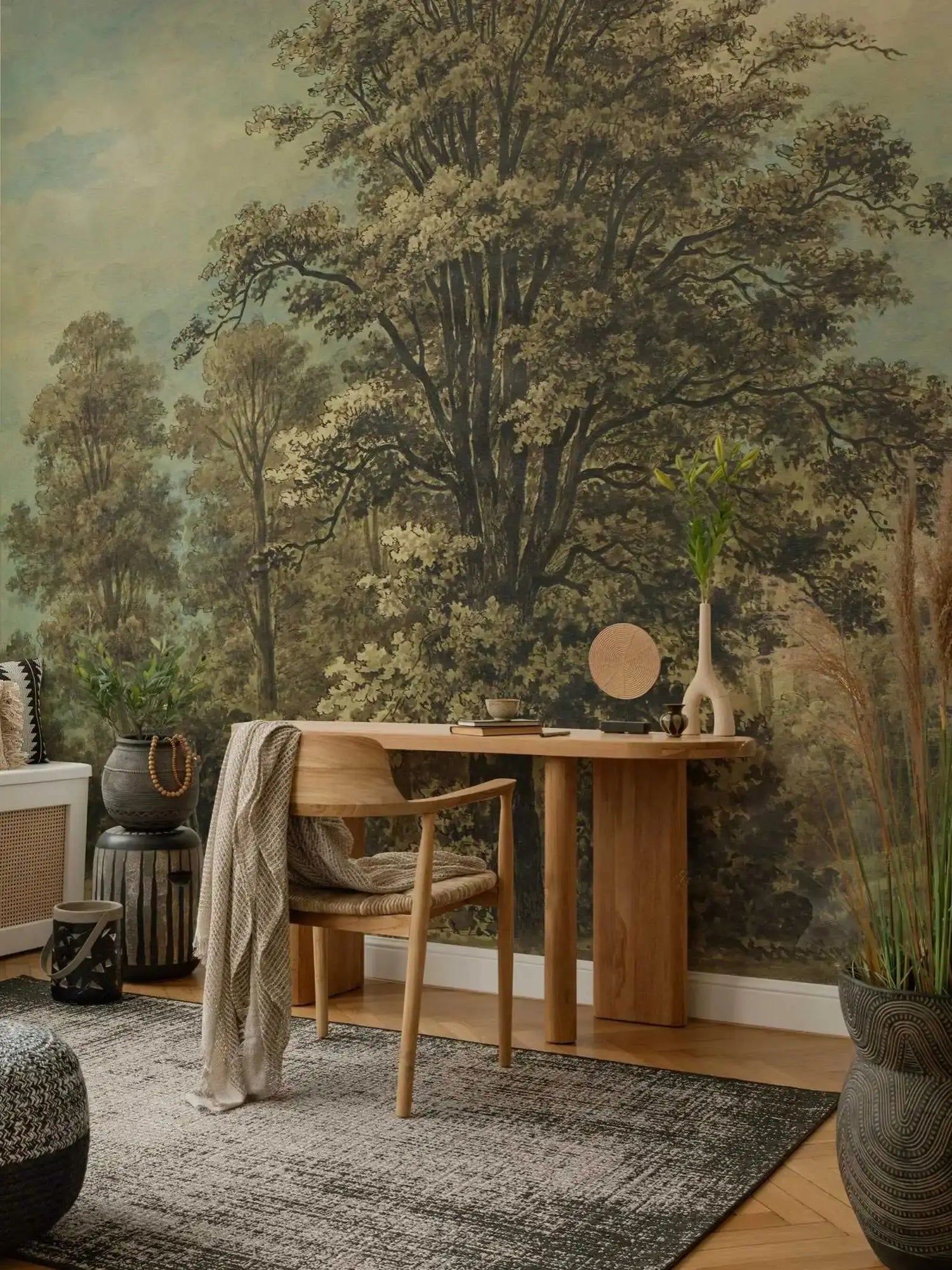Vintage Rural Landscape Mural