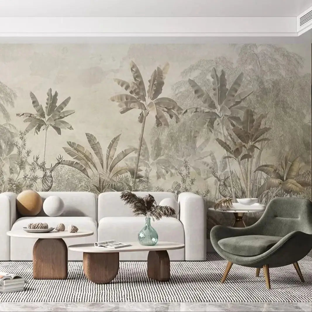 Tropical Banana Leaf Mural