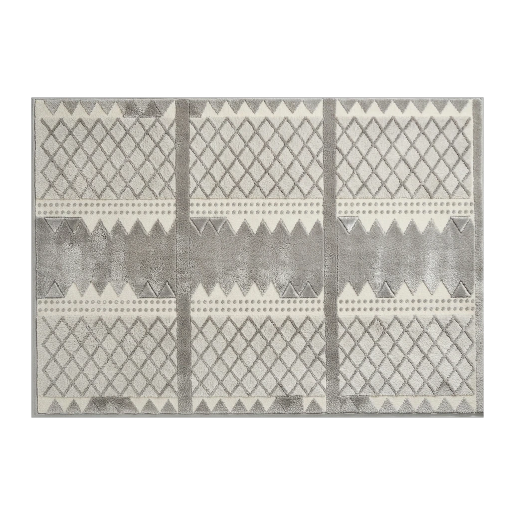 Silver Frost Lattice Hand Tufted Viscose Rug - alternate view