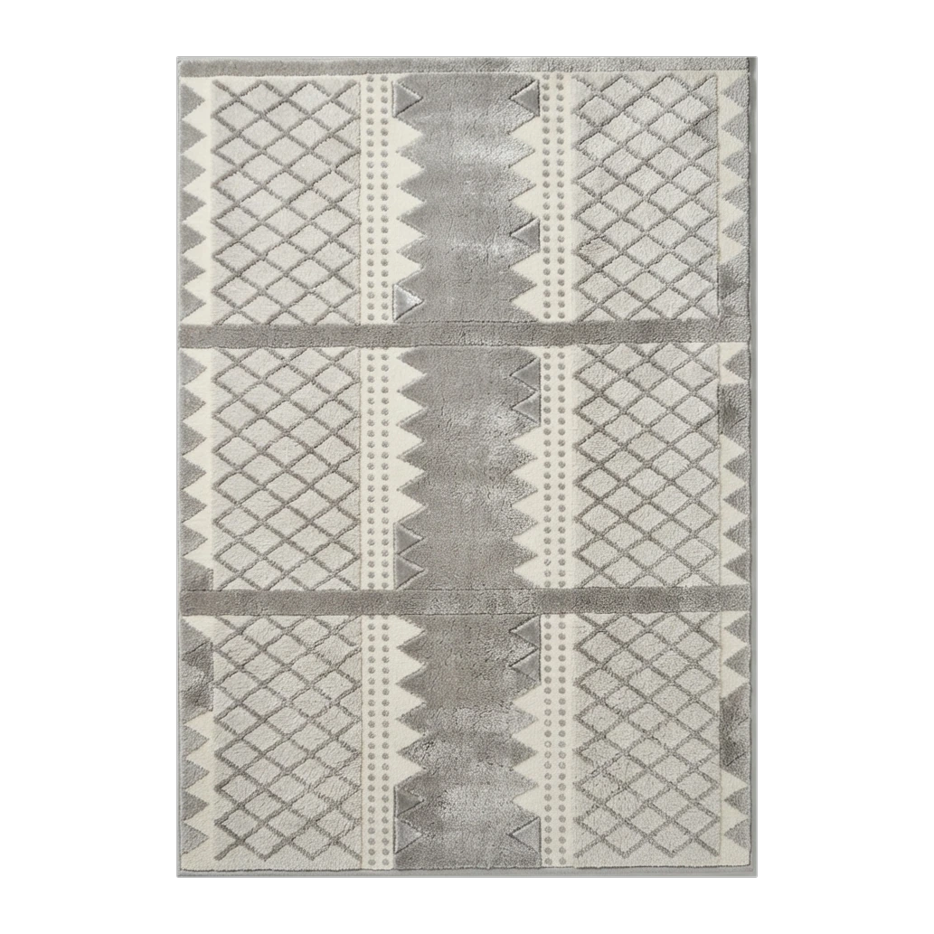 Silver Frost Lattice Hand Tufted Viscose Rug