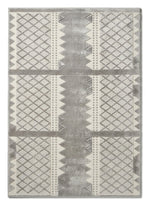 Silver Frost Lattice Hand Tufted Viscose Rug — gray, silver, ivory contemporary rug by Maia Homes on a white background