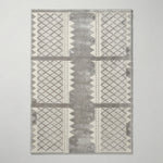 Silver Frost Lattice Hand Tufted Viscose Rug — gray, silver, ivory contemporary rug by Maia Homes