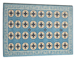 Sky Tile Parade Hand Tufted Wool Rug shown flat on a white background