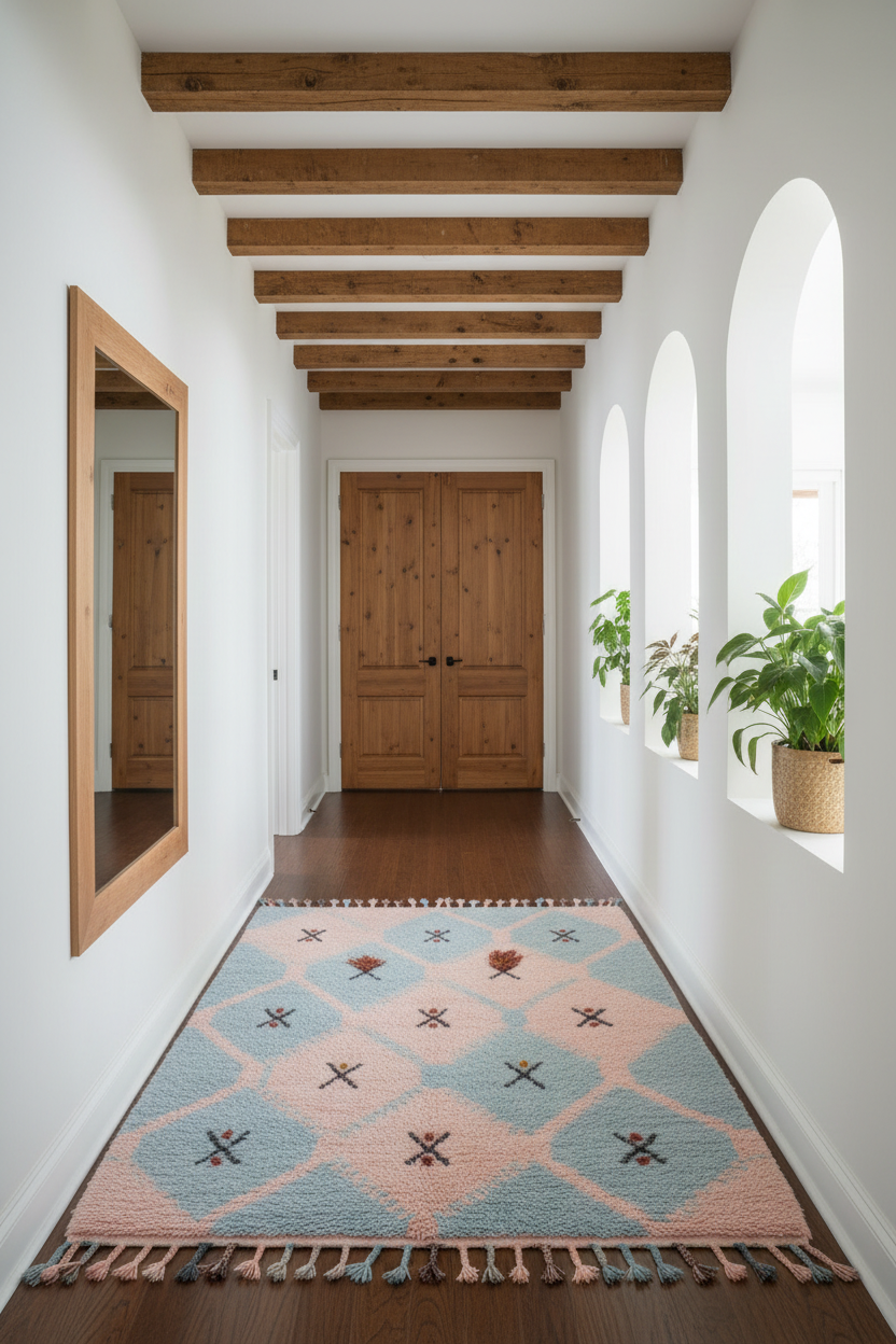 Sky Blue Chevron Moroccan Shag Rug