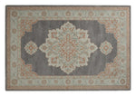 Slate Rose Medallion Hand Tufted Rug shown flat on a white background