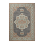 Slate Rose Medallion Hand Tufted Rug