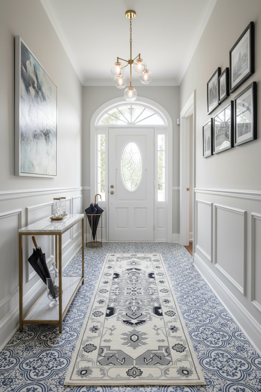 Slate Medallion Hand Tufted Runner Rug