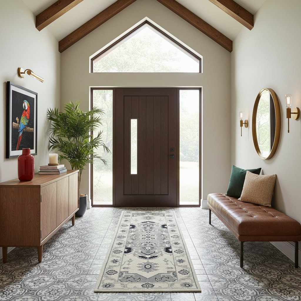 Slate Medallion Hand Tufted Runner Rug
