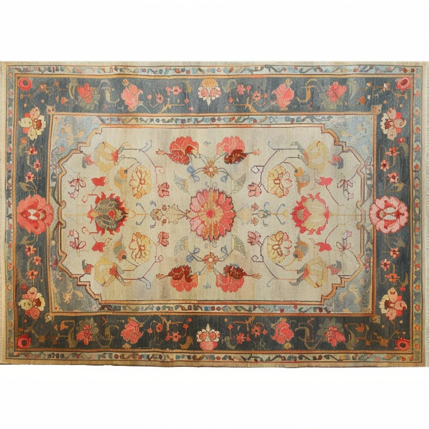 Sleek Floral Expression Hand Knotted Area Rug