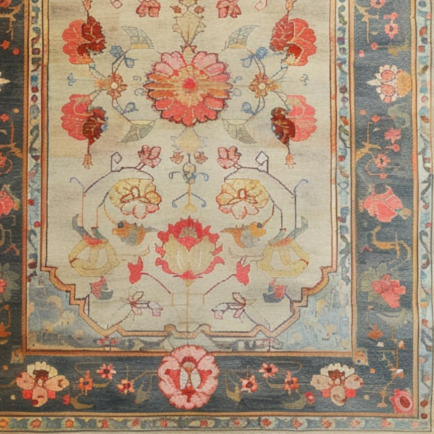 Sleek Floral Expression Hand Knotted Area Rug