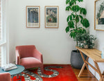 Snake and Sun Red Hand Tufted Wool Rug