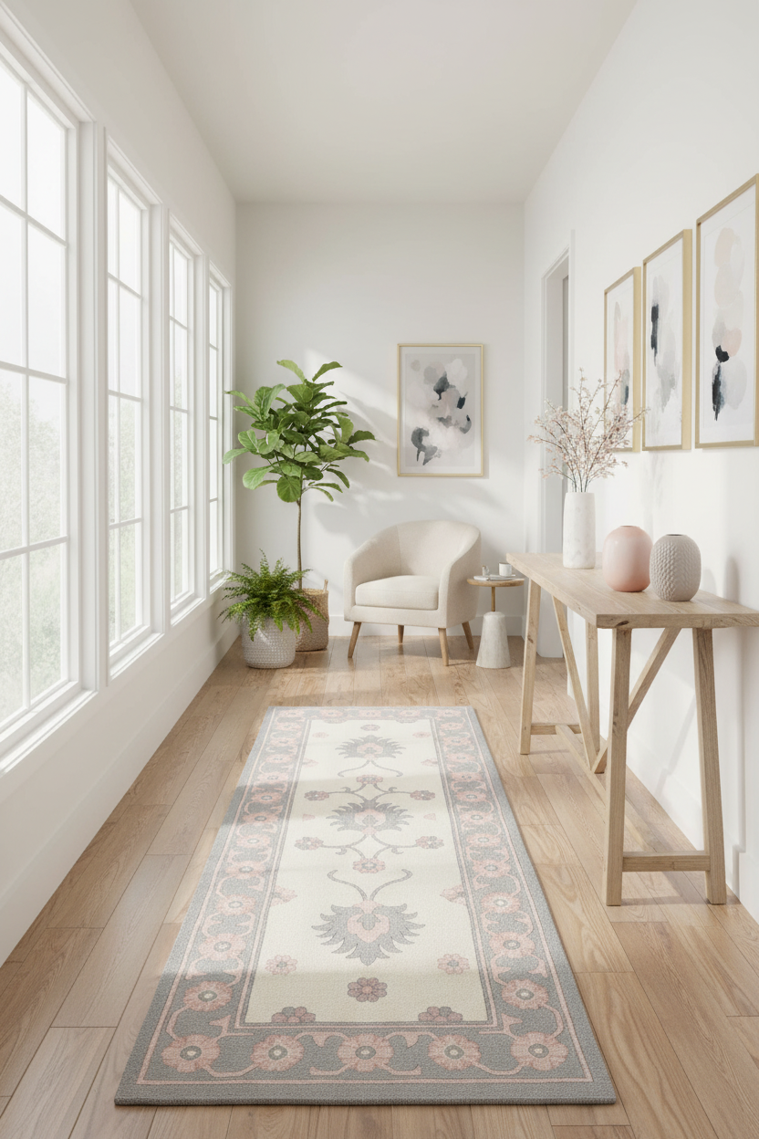 Soft Blossom Botanical Hand Tufted Runner Rug