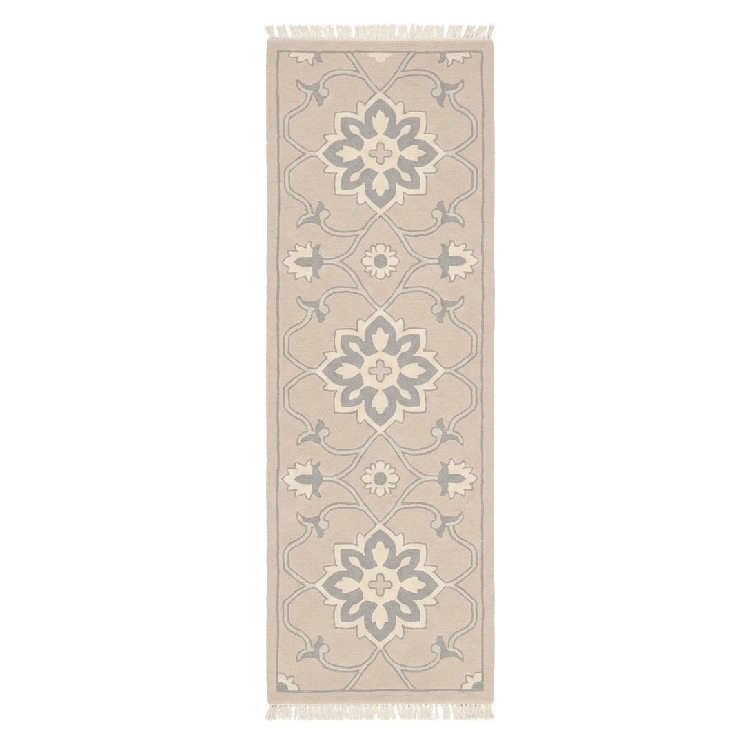 Soft Blossom Lattice Hand Knotted Runner Rug - MAIA HOMES