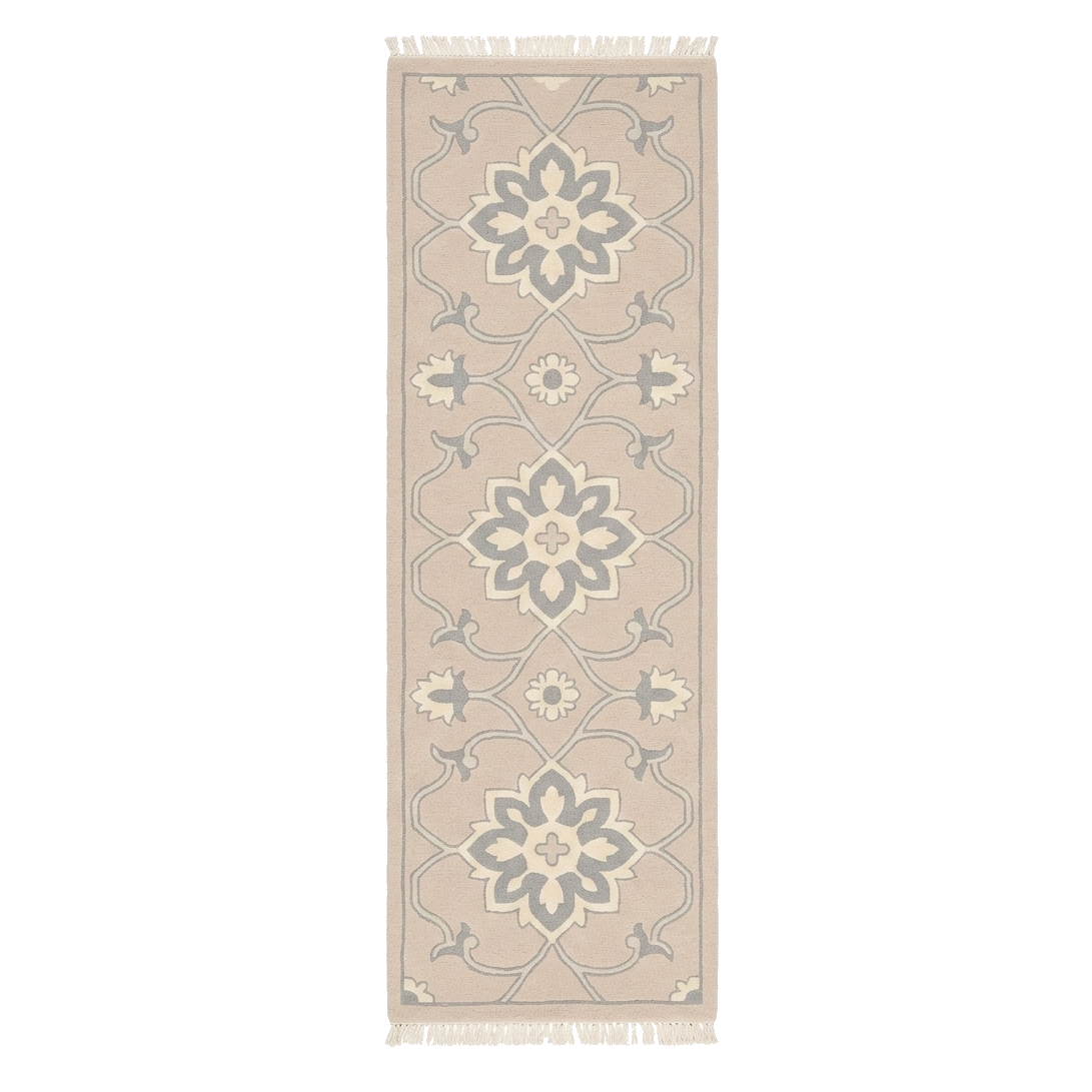 Soft Blossom Lattice Hand Knotted Runner Rug