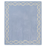 Soft Border Blue Hand Tufted Wool Rug