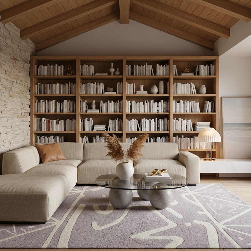 Soft Lilac Contour Hand Knotted Rug