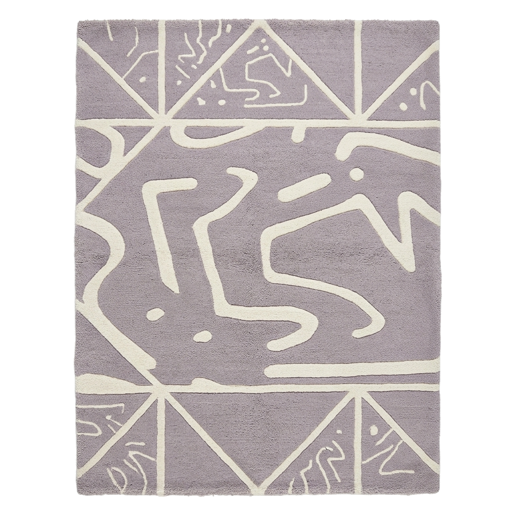 Soft Lilac Contour Hand Knotted Rug