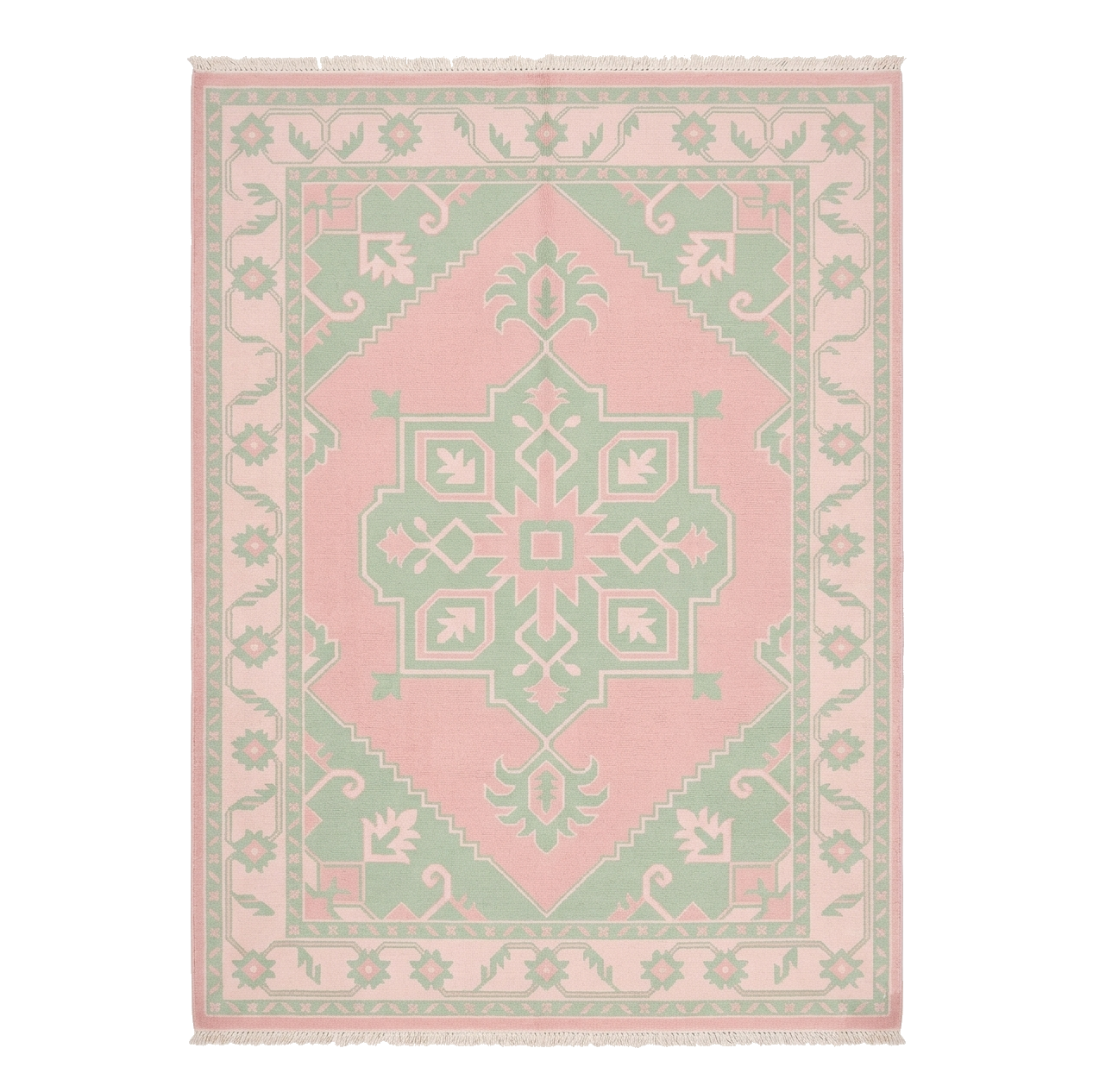 Soft Petal Lattice Hand Knotted Rug