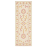 Soft Pink Geometric Fable Hand Tufted Runner Rug 