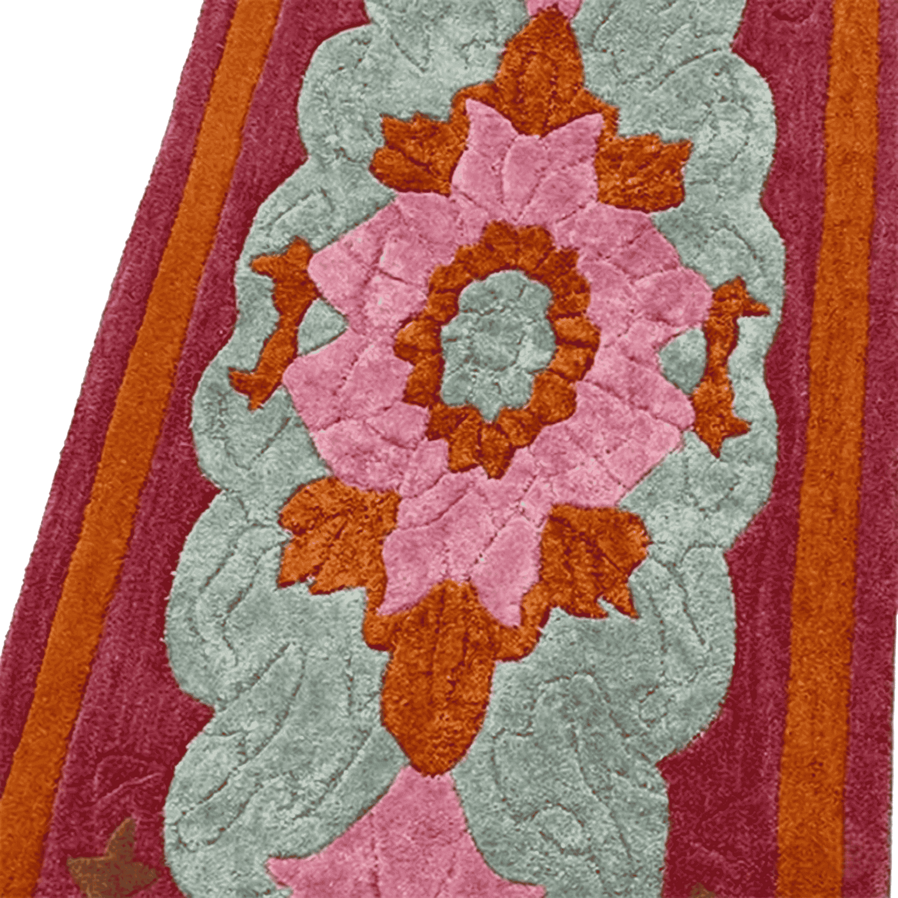 Close-up of a textured fabric with floral pattern 