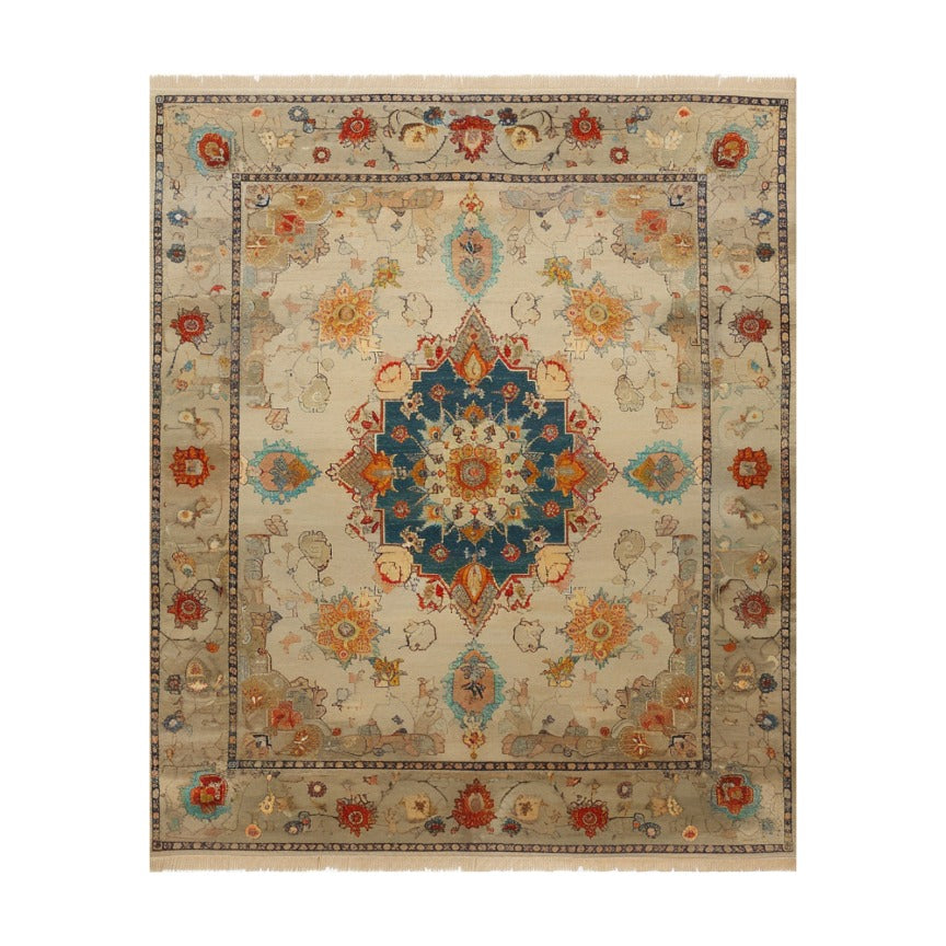 Soft Floral Harmony Hand Knotted Area Rug