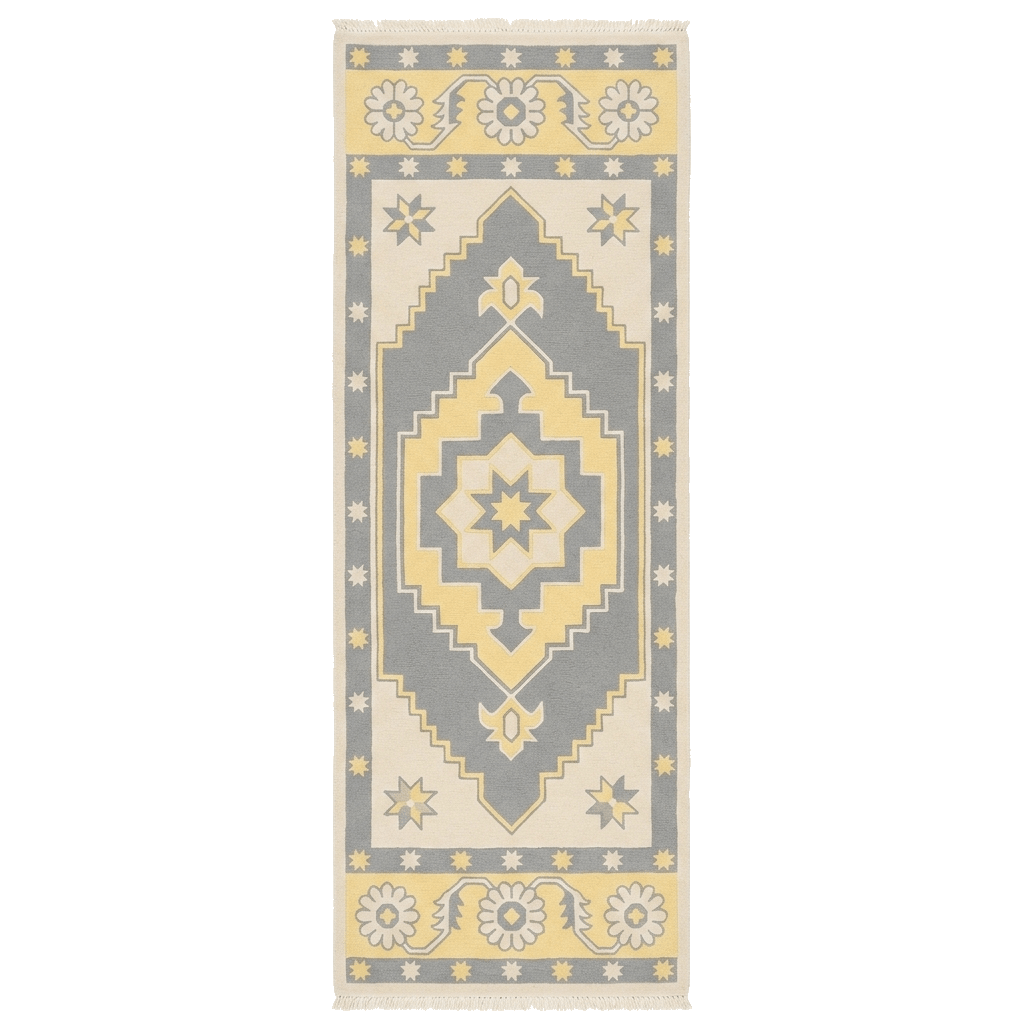 Solar Geometry Hand Knotted Runner Rug - MAIA HOMES