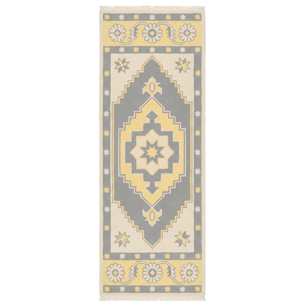 Solar Geometry Hand Knotted Runner Rug