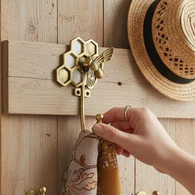Solid Brass Bee Wall Hook