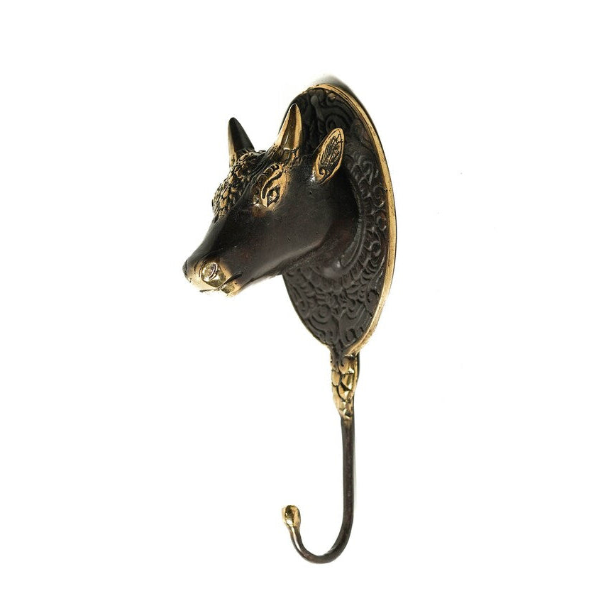 Solid Brass Cow Wall Hook