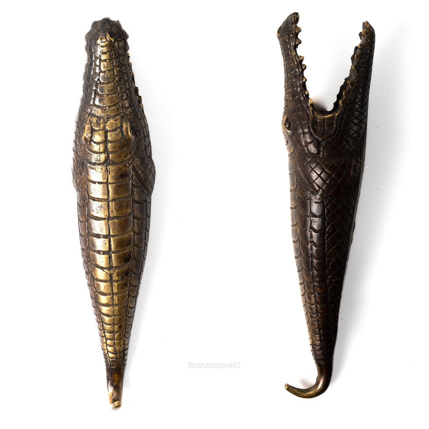 Solid Brass Crocodile Wall Hook