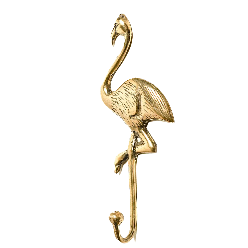 Solid Brass Flamingo Wall Hook