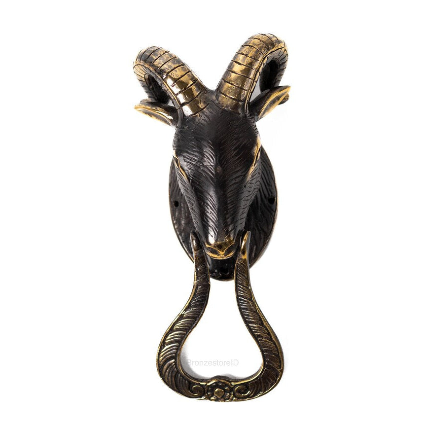 Solid Brass Goat Door Knocker