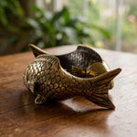 Solid Brass Koi Fish Statue