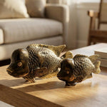 Solid Brass Louhan Fish Statue
