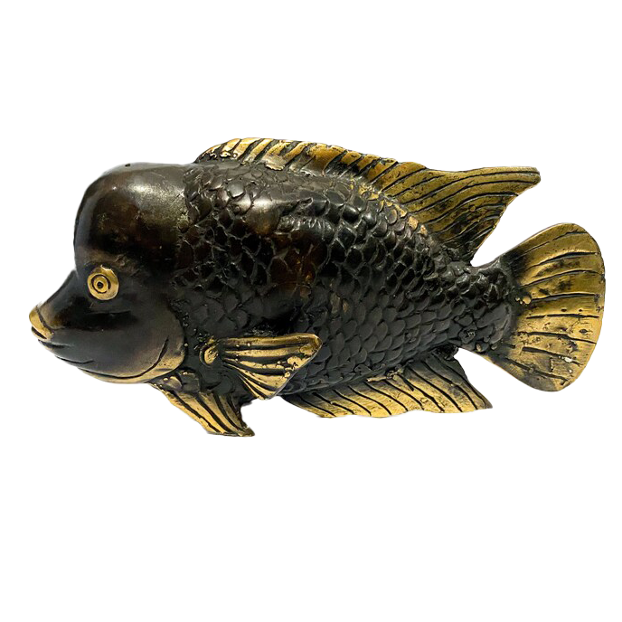 Solid Brass Louhan Fish Statue