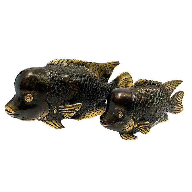 Solid Brass Louhan Fish Statue