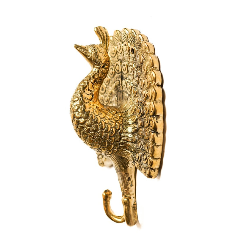 Solid Brass Peacock Wall Hook