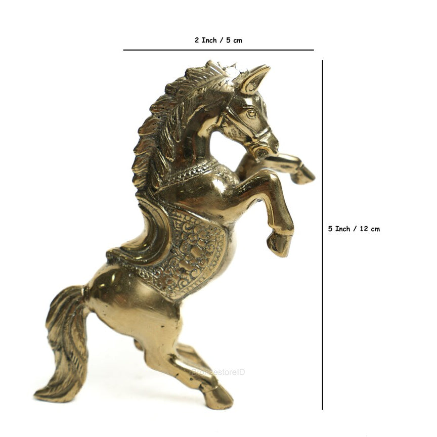 Solid Brass Prancing Horse Figurine