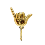 Solid Brass Shaka Hand Wall Hook