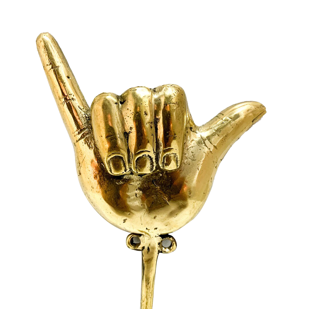 Solid Brass Shaka Hand Wall Hook
