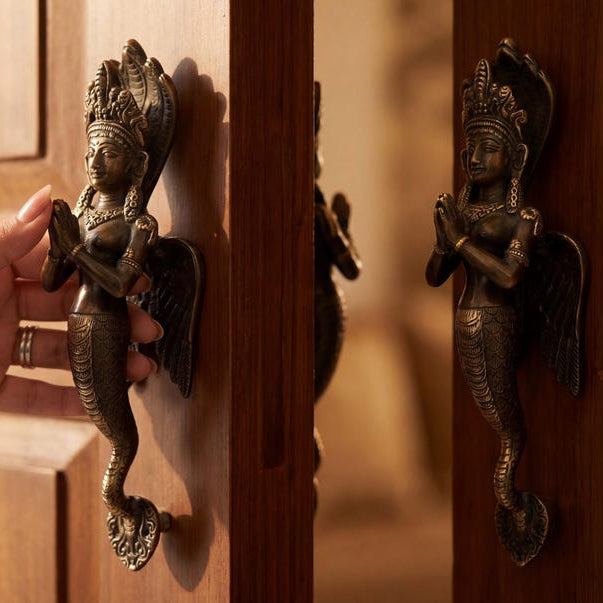 Solid Brass Snake Door Handle