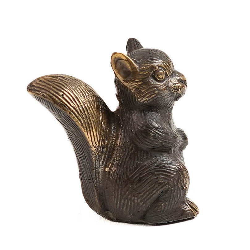 Solid Brass Squirrel Figurine