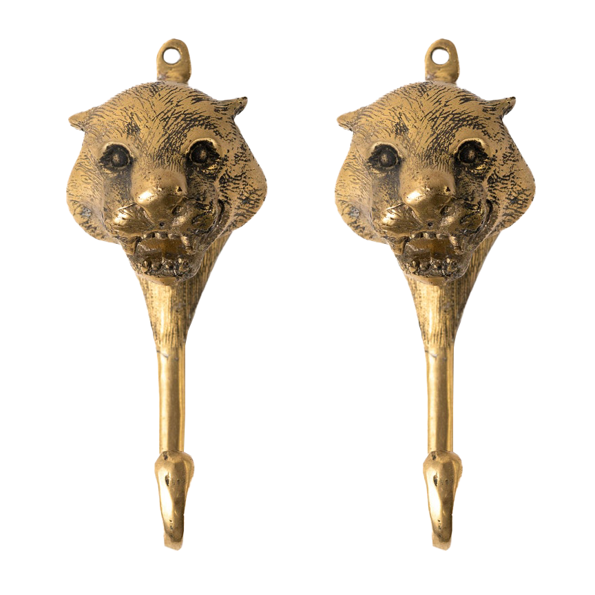 Solid Brass Tiger Wall Hook