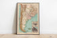 Argentina and Chile Map Wall Print| Wall Print Map