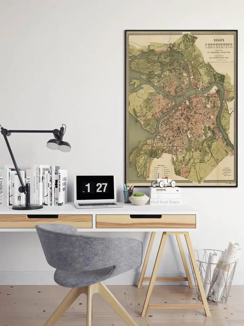 St Petersburg City Map Wall Print