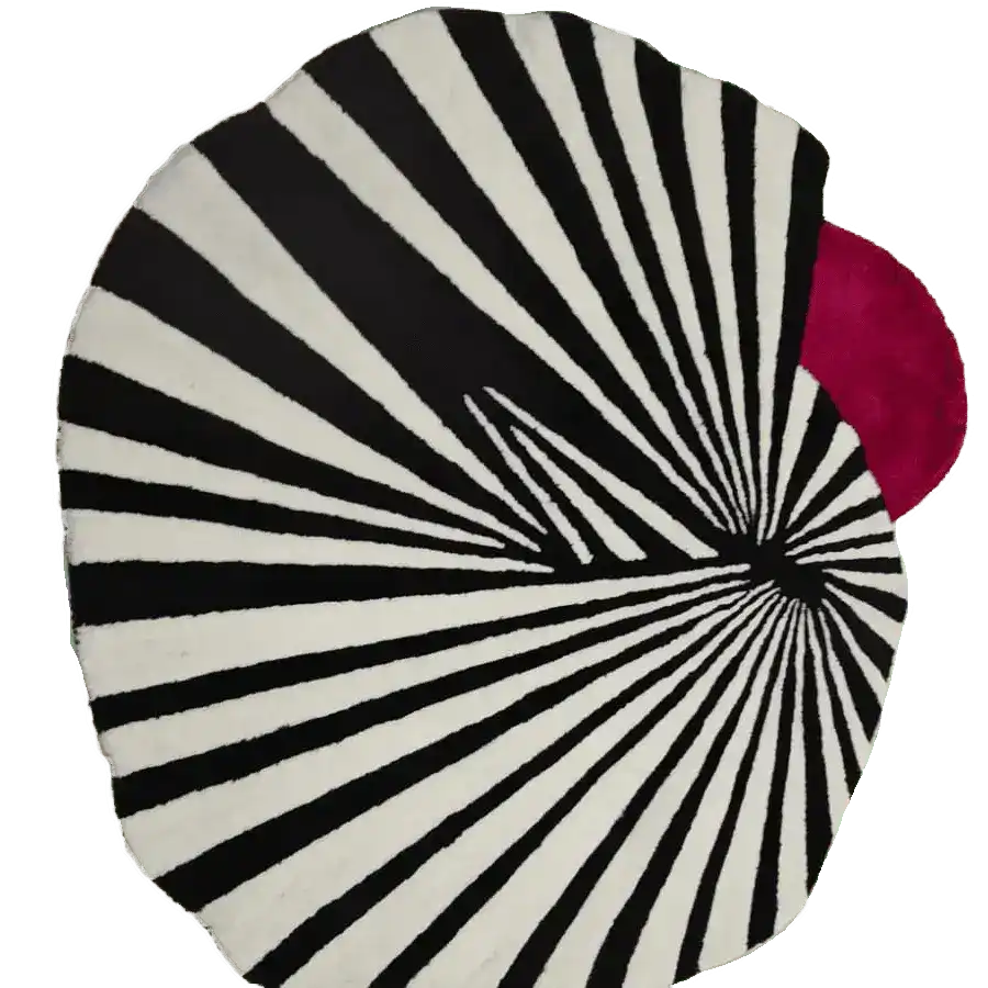 Step onto the Red Sun Hand Tufted Wool Rug - 1001 KNOTS