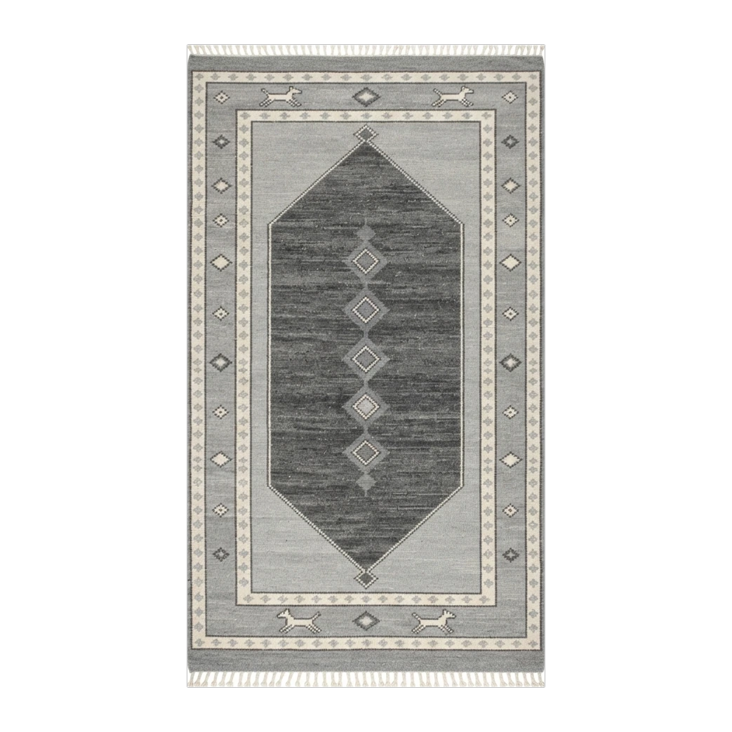 Storm Cloud Medallion Hand Knotted Rug