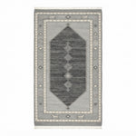 Storm Cloud Medallion Hand Knotted Rug — gray, charcoal, silver tribal rug by Maia Homes